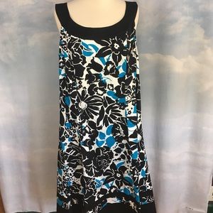 Jones New York Cotton Dress black/white/teal Size 2X